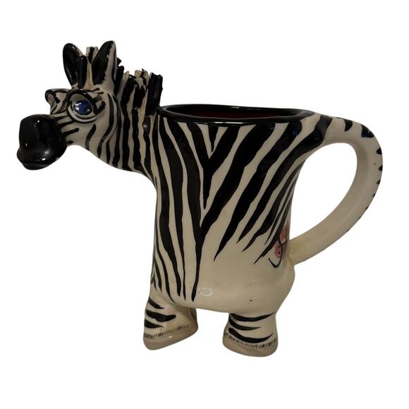 Lynda Corneille Other - Lynda Corneille Swak Zebra Mug Safari Artistic Handcrafted 7" W x 6.5" L